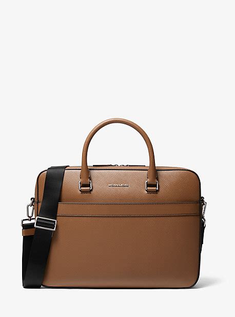 michael kors harrison saffiano leather front-zip briefcase|Michael Kors Briefcases and laptop bags for Men .